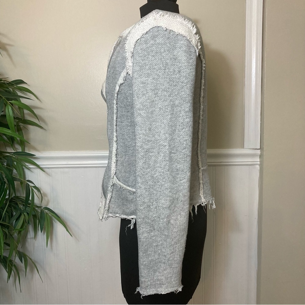 Lucky Lotus Raw Edge Avant Garde Moto‎ Zip Up Jacket, size Medium - Picture 6 of 13